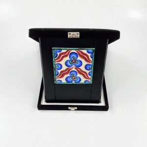 Ahşap Plaket 10x10 Çini Karolu Kadife Kutulu