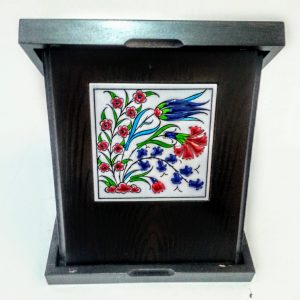 Ahşap Plaket 10x10 Çini Karolu Ahşap Kutulu 3