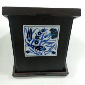 Ahşap Plaket 10x10 Çini Karolu Ahşap Kutulu 5