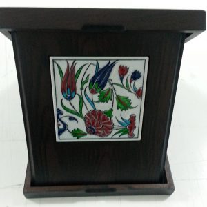 Ahşap Plaket 10x10 Çini Karolu Ahşap Kutulu 6