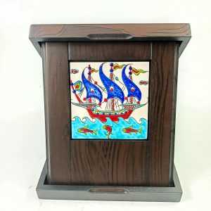 Ahşap Plaket 10x10 Çini Karolu Ahşap Kutulu 2