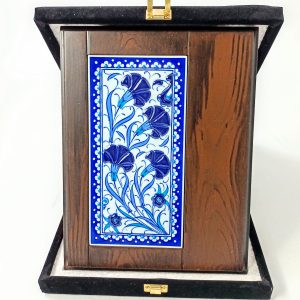 Ahşap Plaket 10x20 Çini Karolu Kadife Kutulu 22
