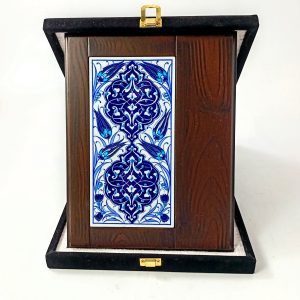 Ahşap Plaket 10x20 Çini Karolu Kadife Kutulu 11
