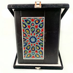 Ahşap Plaket 10x20 Çini Karolu Kadife Kutulu 39