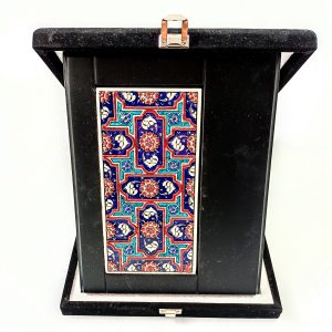 Ahşap Plaket 10x20 Çini Karolu Kadife Kutulu 37