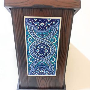 Ahşap Plaket 10x20 Çini Karolu Ahşap Kutulu 9