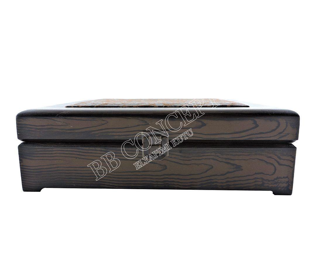 Altılı Kahve Fincan Kutusu Ahşap Deri - Görsel 4