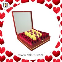 Çiçek ve Hediye Kutusu Çini Karolu Lüks Desenli Kadife Metal Şeritli - Görsel 5