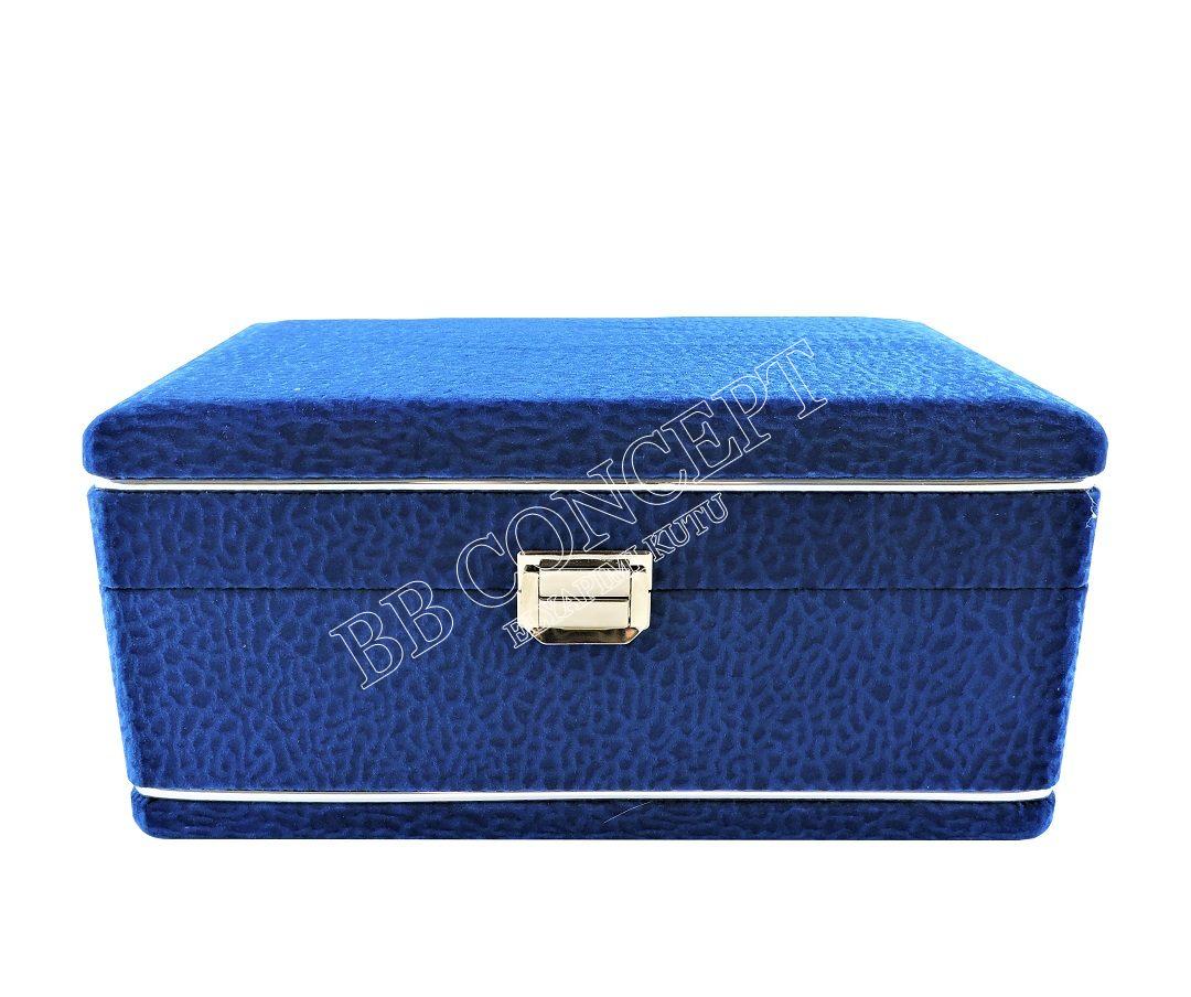 30cm Vazo Kutusu Lüks Desenli Kadife Metal Şeritli - Görsel 4