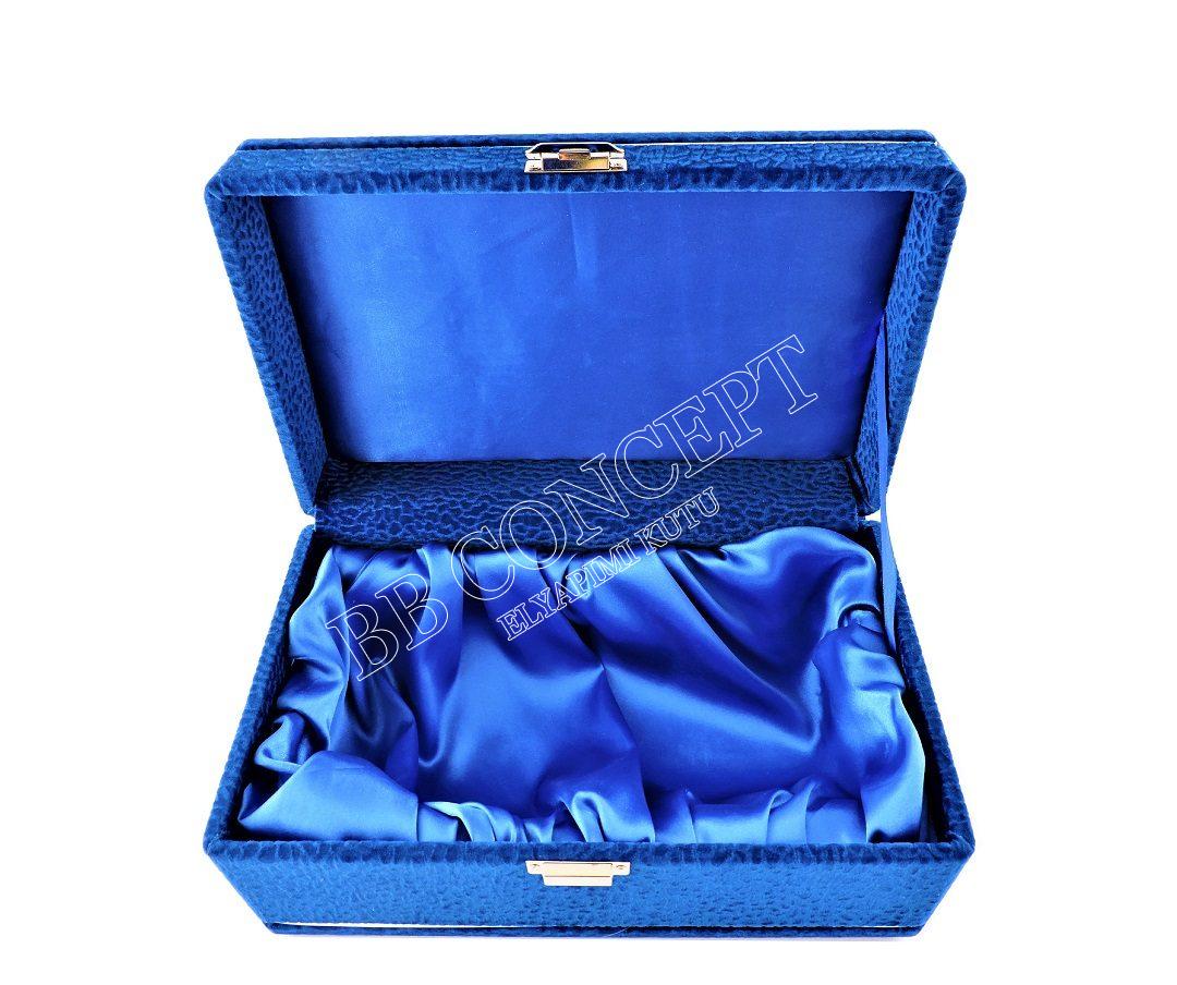 30cm Vazo Kutusu Lüks Desenli Kadife Metal Şeritli - Görsel 3