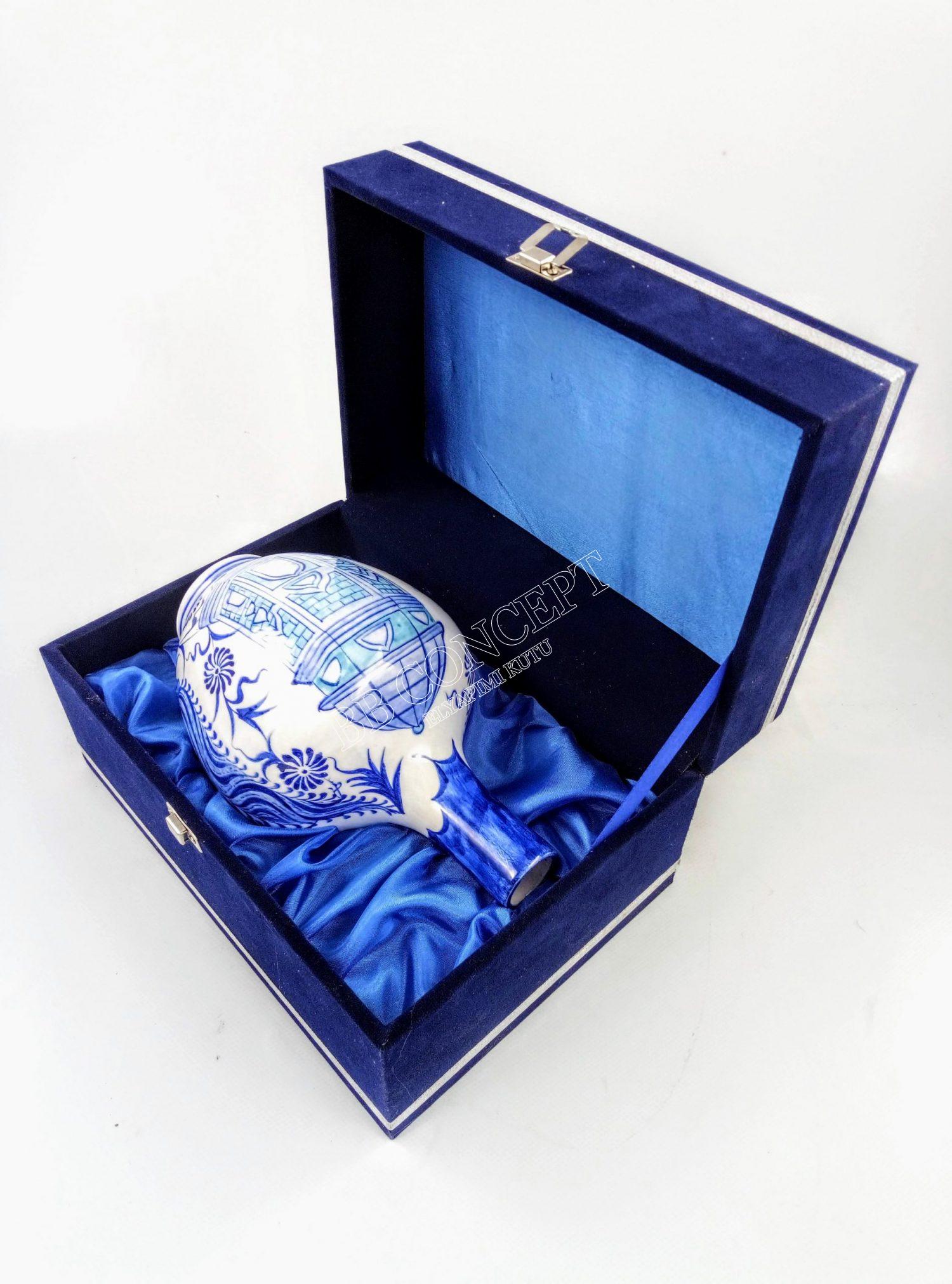 30cm Vazo Kutusu Kadife Lacivert - Görsel 6