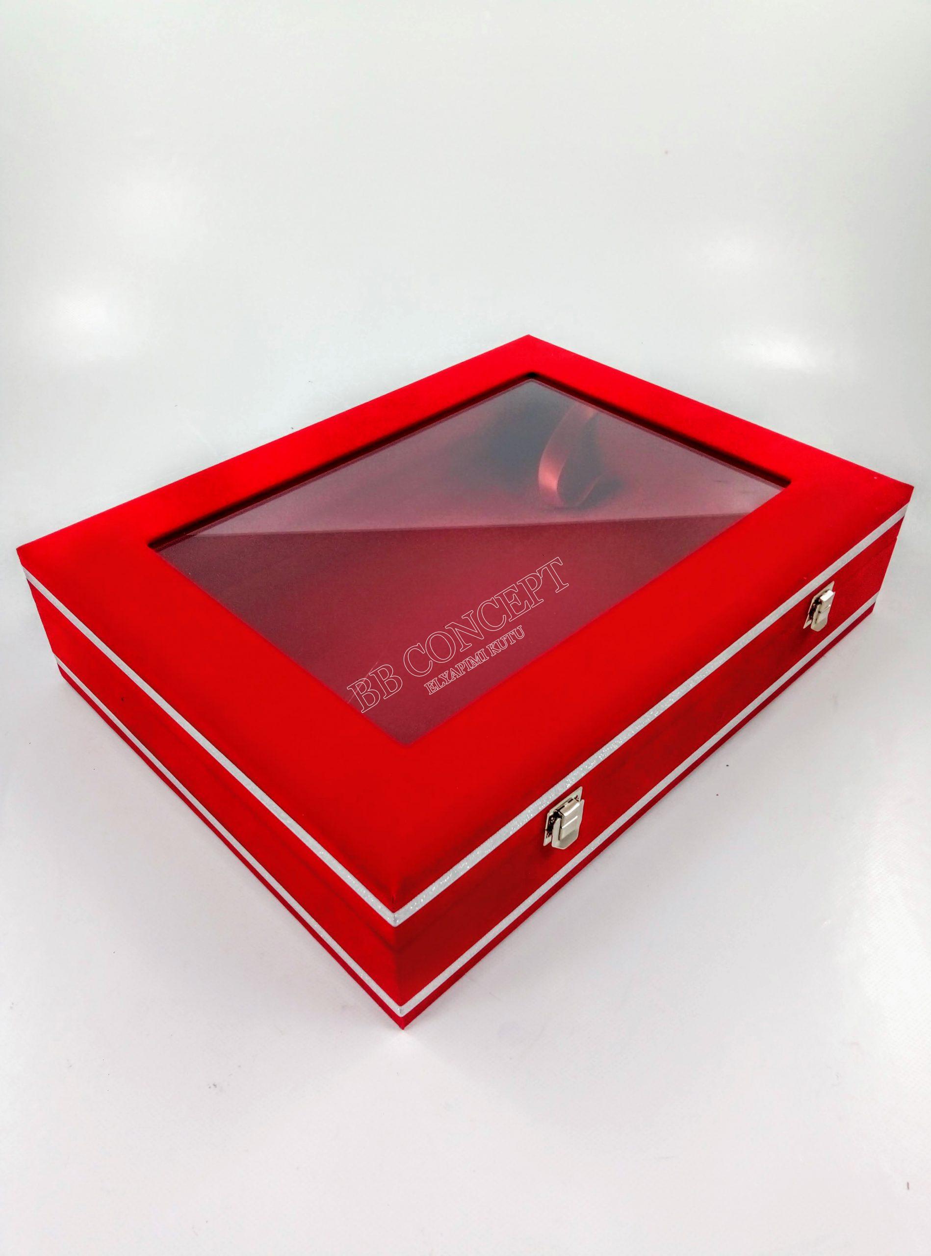 Bayrak Kutusu Kadife Üstü Camlı - Görsel 2