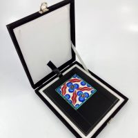 Ahşap Plaket 10x10 Çini Karolu Kadife Kutulu - Görsel 5