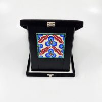 Ahşap Plaket 10x10 Çini Karolu Kadife Kutulu