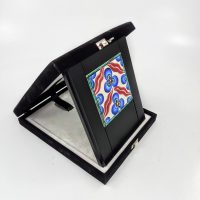Ahşap Plaket 10x10 Çini Karolu Kadife Kutulu - Görsel 3