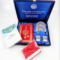 Kuran, Türk Bayrağı, İlmihal ve İkili Kahve Fincan Seti Kadife Kutulu - Görsel 3
