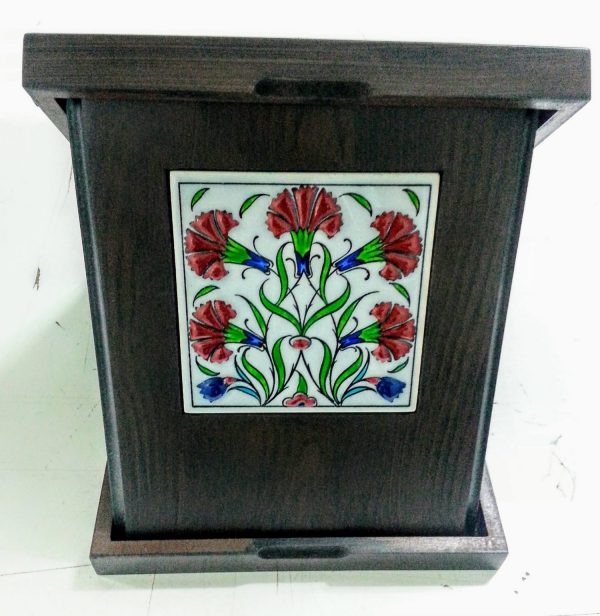 Ahşap Plaket 10x10 Çini Karolu Ahşap Kutulu 7