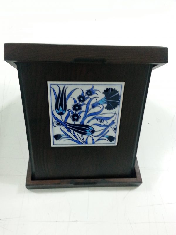 Ahşap Plaket 10x10 Çini Karolu Ahşap Kutulu 5