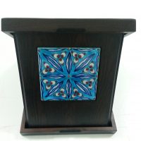 Ahşap Plaket 10x10 Çini Karolu Ahşap Kutulu