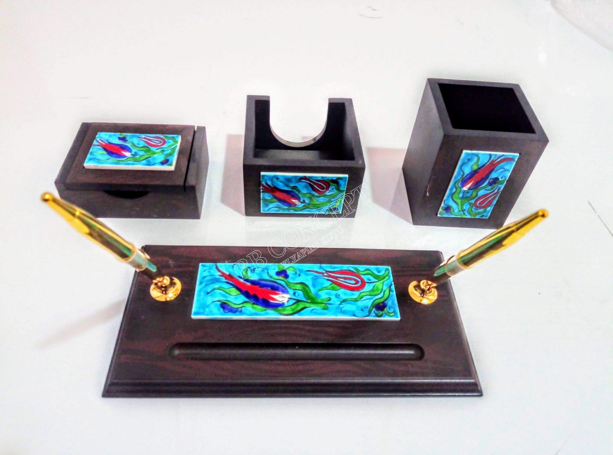 Ahşap ve Çinili Masa Üstü Seti