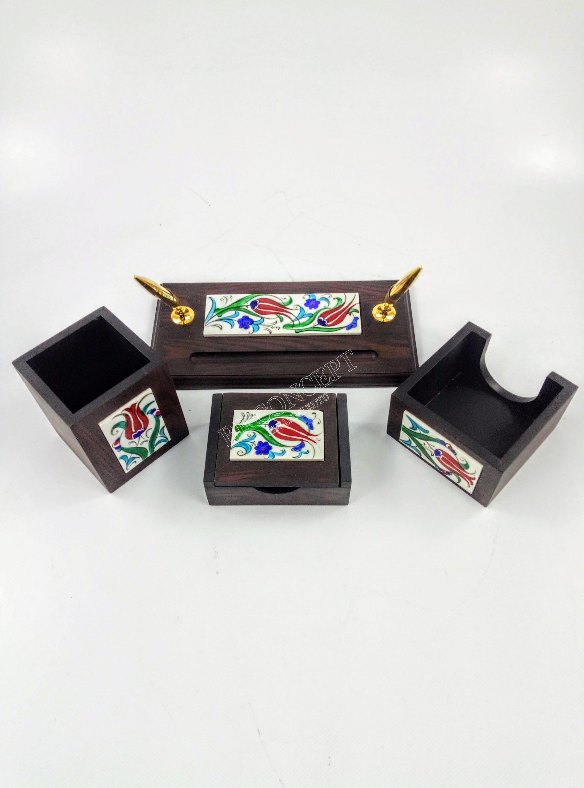 Ahşap ve Çinili Masa Üstü Seti