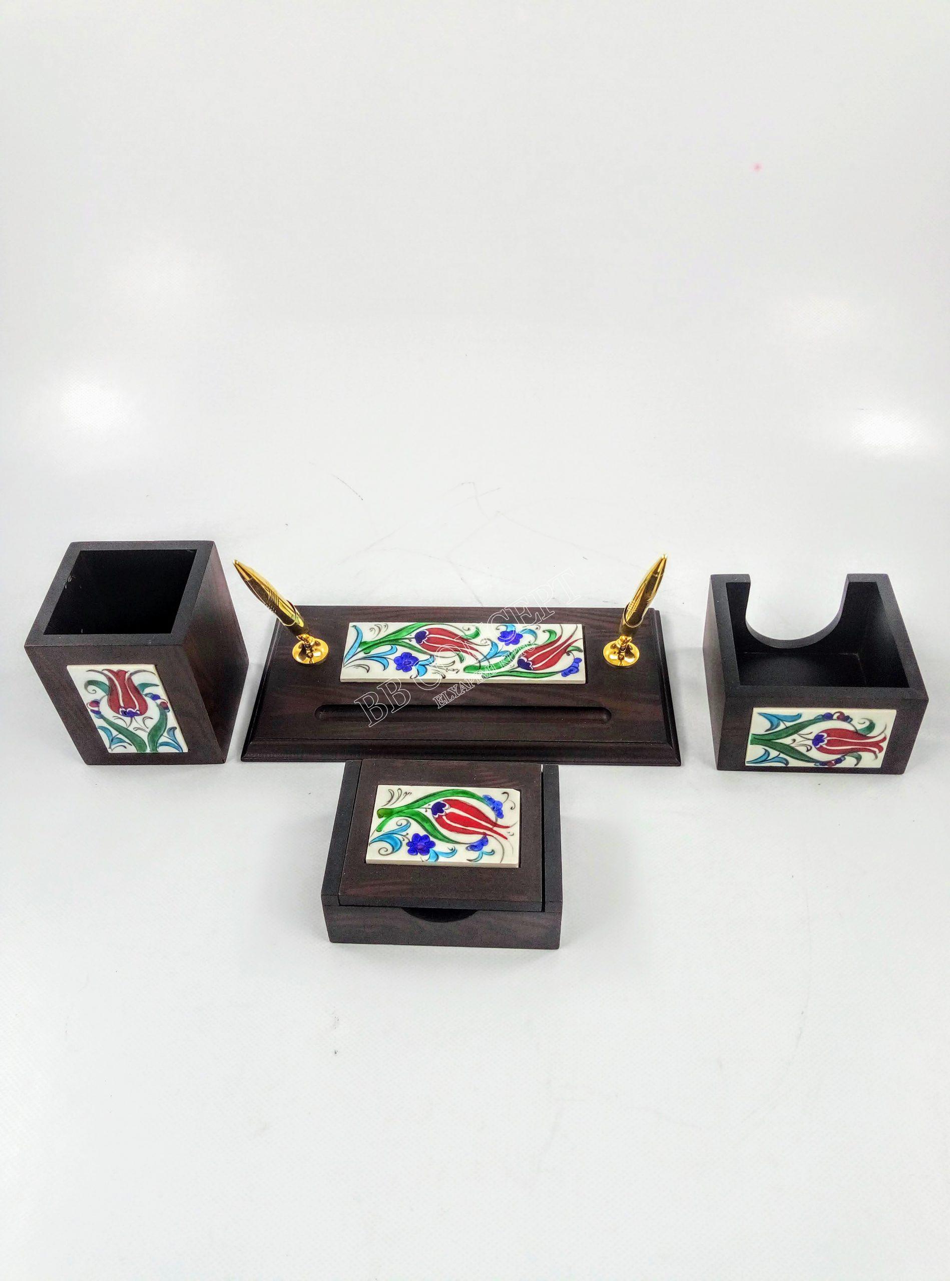 Ahşap ve Çinili Masa Üstü Seti