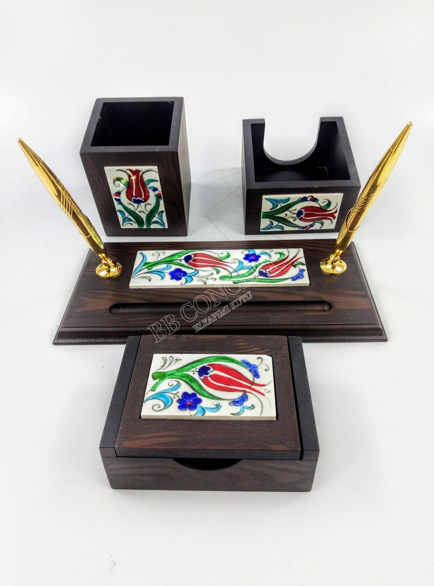 Ahşap ve Çinili Masa Üstü Seti