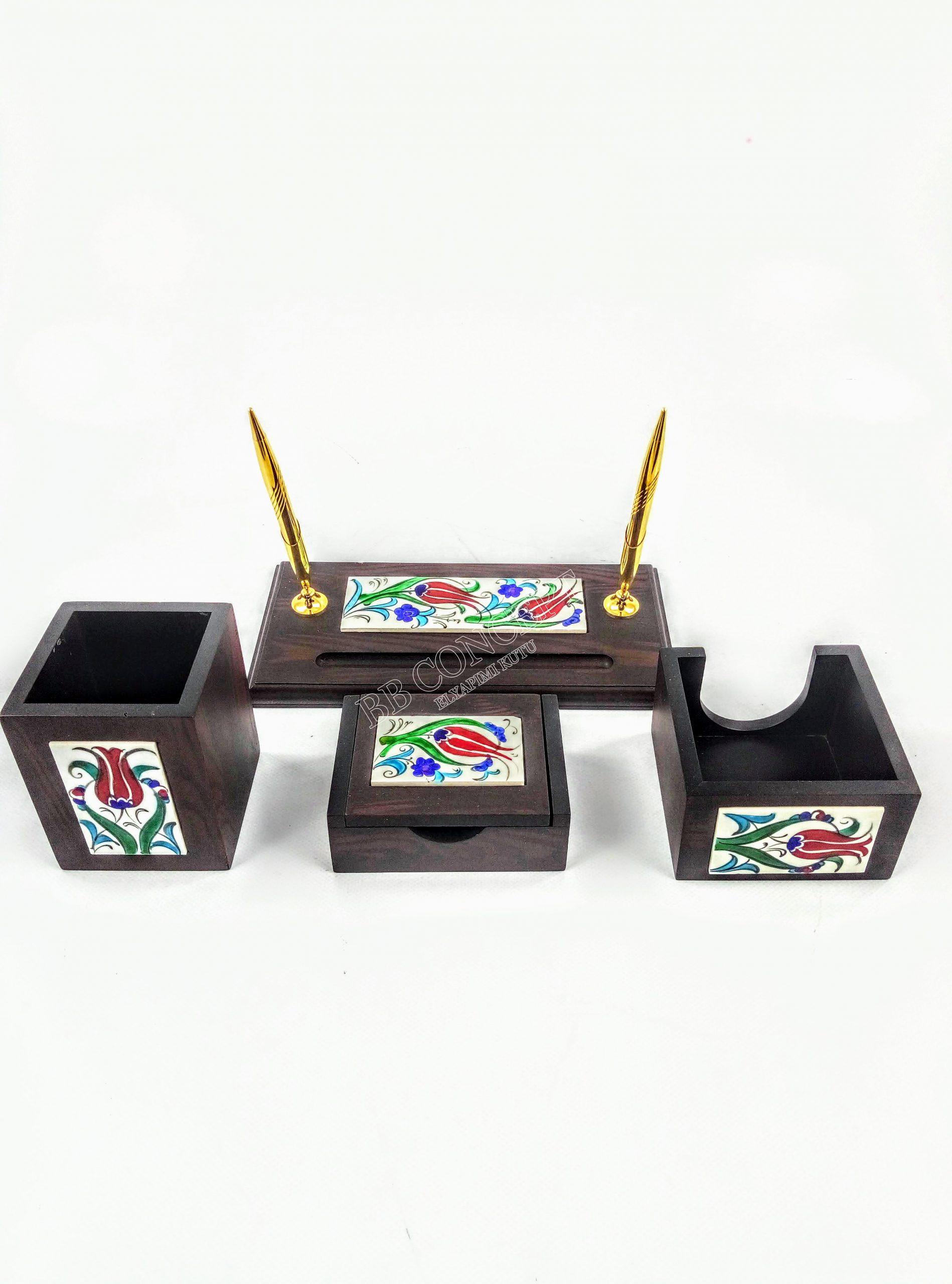 Ahşap ve Çinili Masa Üstü Seti