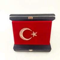 15.5X22 FİLOGRAFİ BAYRAK LÜKS KADİFE KUTULU