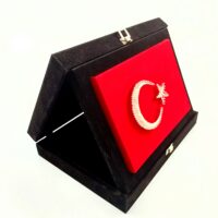 filografi bayrak kadife kutulu