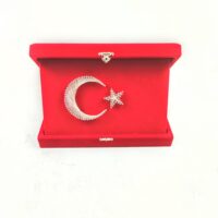 filografi bayrak kırmızı kadife kutulu