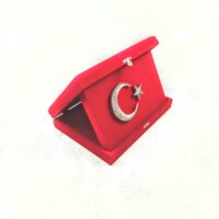 filografi bayrak kırmızı kadife kutulu