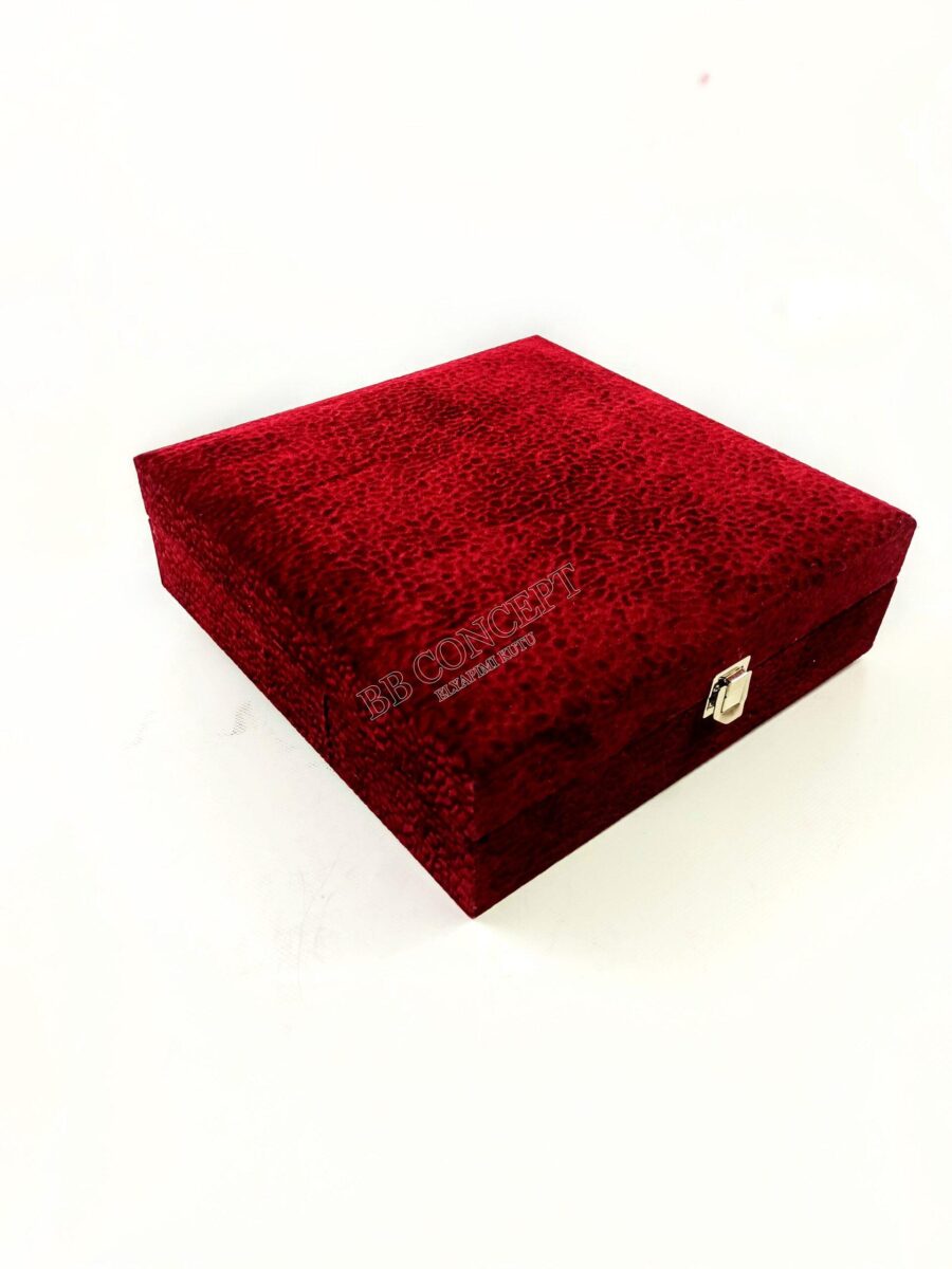 ikili cezveli zamak fincan seti desenli kadife kutulu