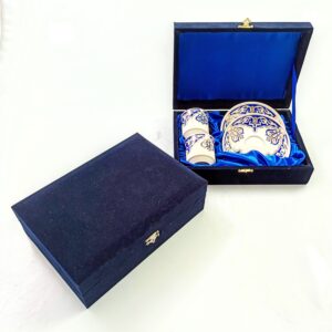 ikili kahve fincan seti altın yaldızlı kadife kutulu