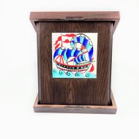 Ahşap Plaket 10x10 Çini Karolu Ahşap Kutulu 1
