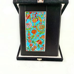 Ahşap Plaket 10x20 Çini Karolu Kadife Kutulu 42