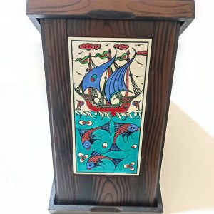 Ahşap Plaket 10x20 Çini Karolu Ahşap Kutulu 11