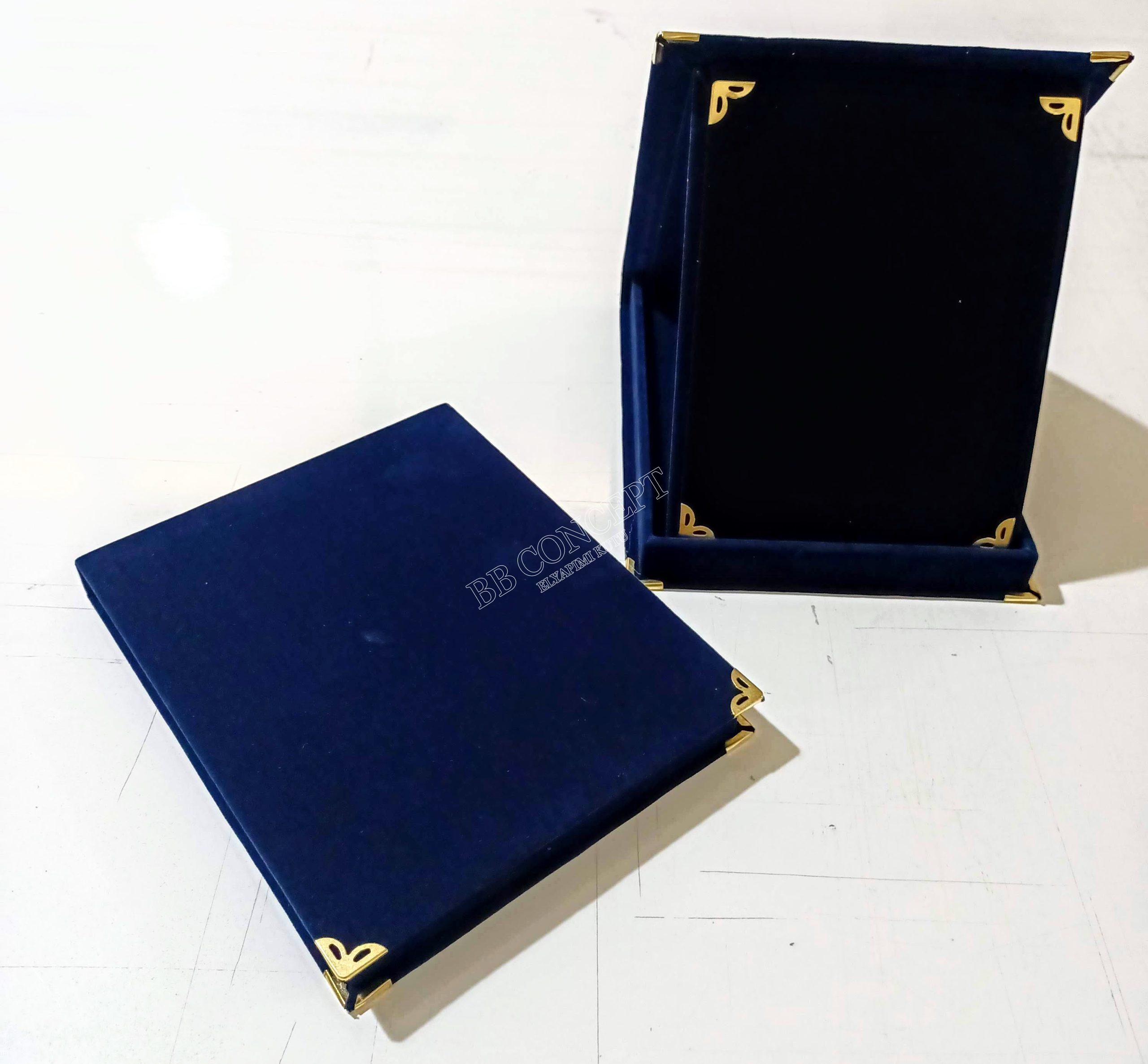 Albüm Plaket Kutusu 9x12 Kadife Lacivert