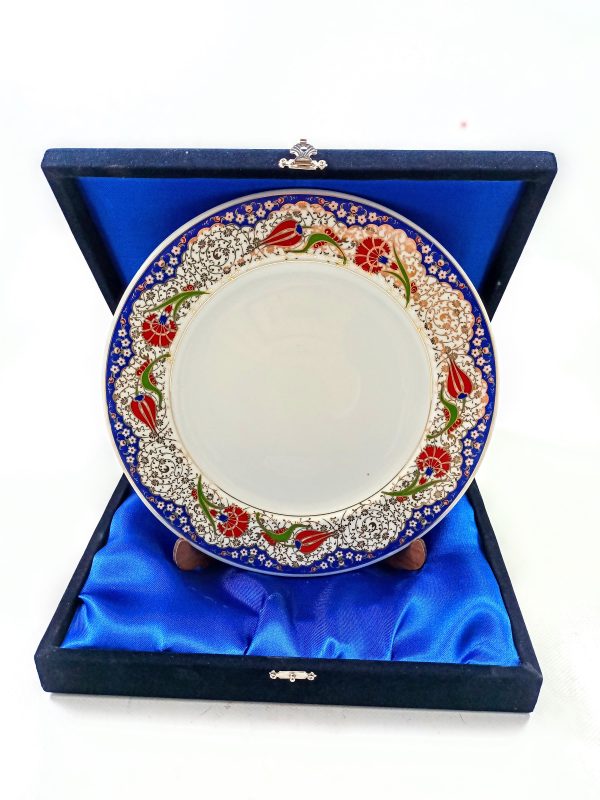 Plaket Tabak Porselen 25 cm Kadife Kutulu 10