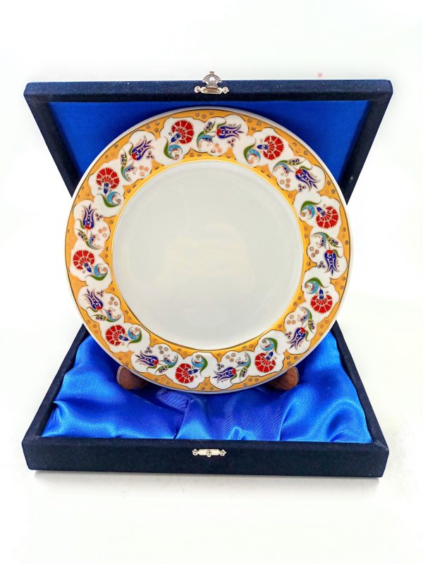 Plaket Tabak Porselen 25 cm Kadife Kutulu  1