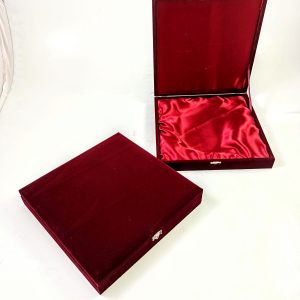 15 cm Tabak Kutusu Kadife Bordo